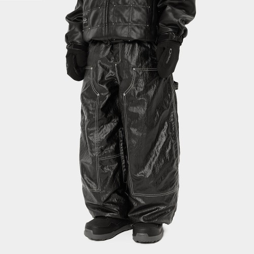 2627 디미토 코티드 더블 니 와이드 핏 보드복 팬츠 BLACK